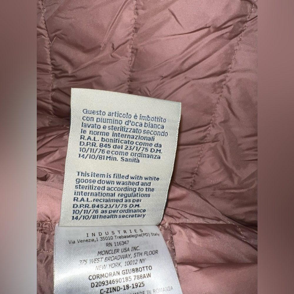 Moncler Cormoran Down Pink and Gold Women’s Jacket - Picture 14 of 16